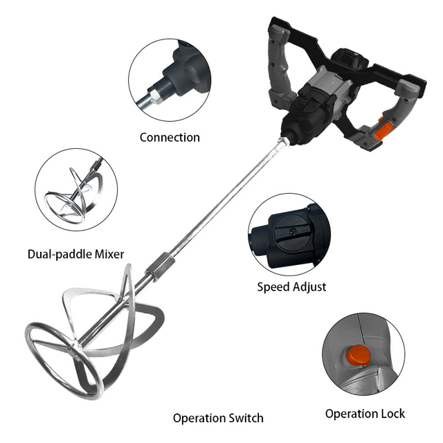 Профессиональный бесщеточный электрический миксер для краски, электрическая дрель-бетономешалка